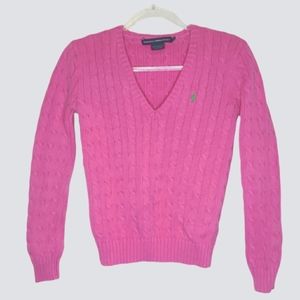 Ralph Lauren Knitted Pink Sweater V neck